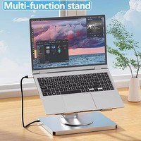 Laptop Stand for MacBook Pro Air Dell HP Surface 360° Rotatable Foldable with USB Hub Card Reader RJ45 Universal Bracket Holder