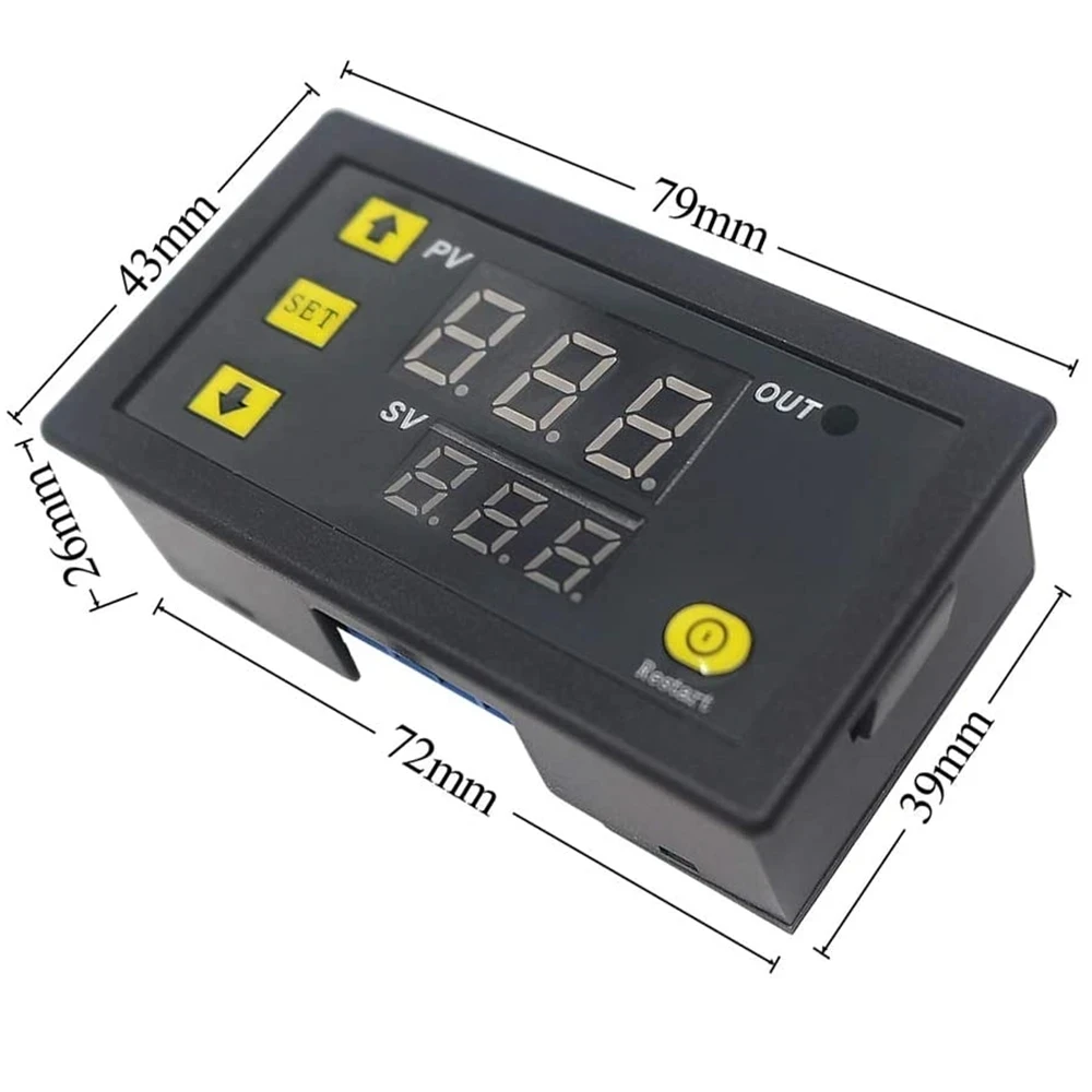 W3230 12V 24V AC110-220V linia sondy 20A cyfrowa kontrola temperatury wyświetlacz LED termostat z przyrządem sterującym ciepłem/chłodzeniem