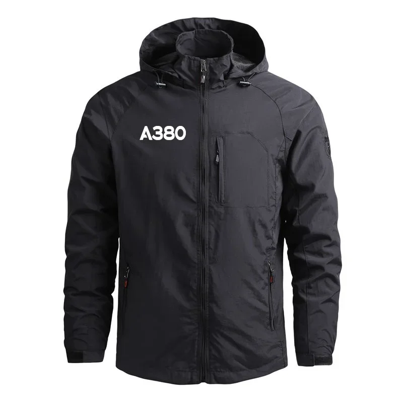 

Outdoor Windbreakers Lightweight Pilots A380 Outerwear Casual Hooded Flight Aviation Men Jackets Coats