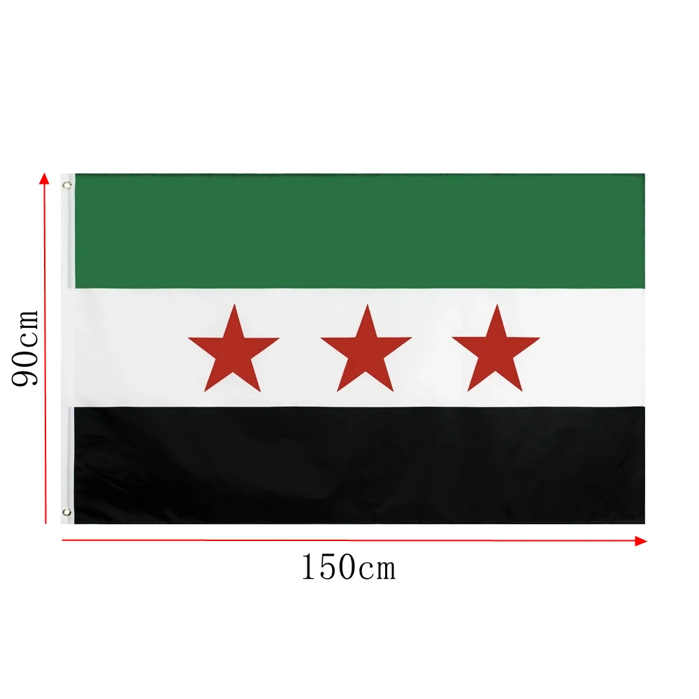 Syria Scarf 15*150cm The Syrian Arab Republic Syrian Three Star Scarf Banner 90x150cm Flag Home Or Outdoor For Decoration