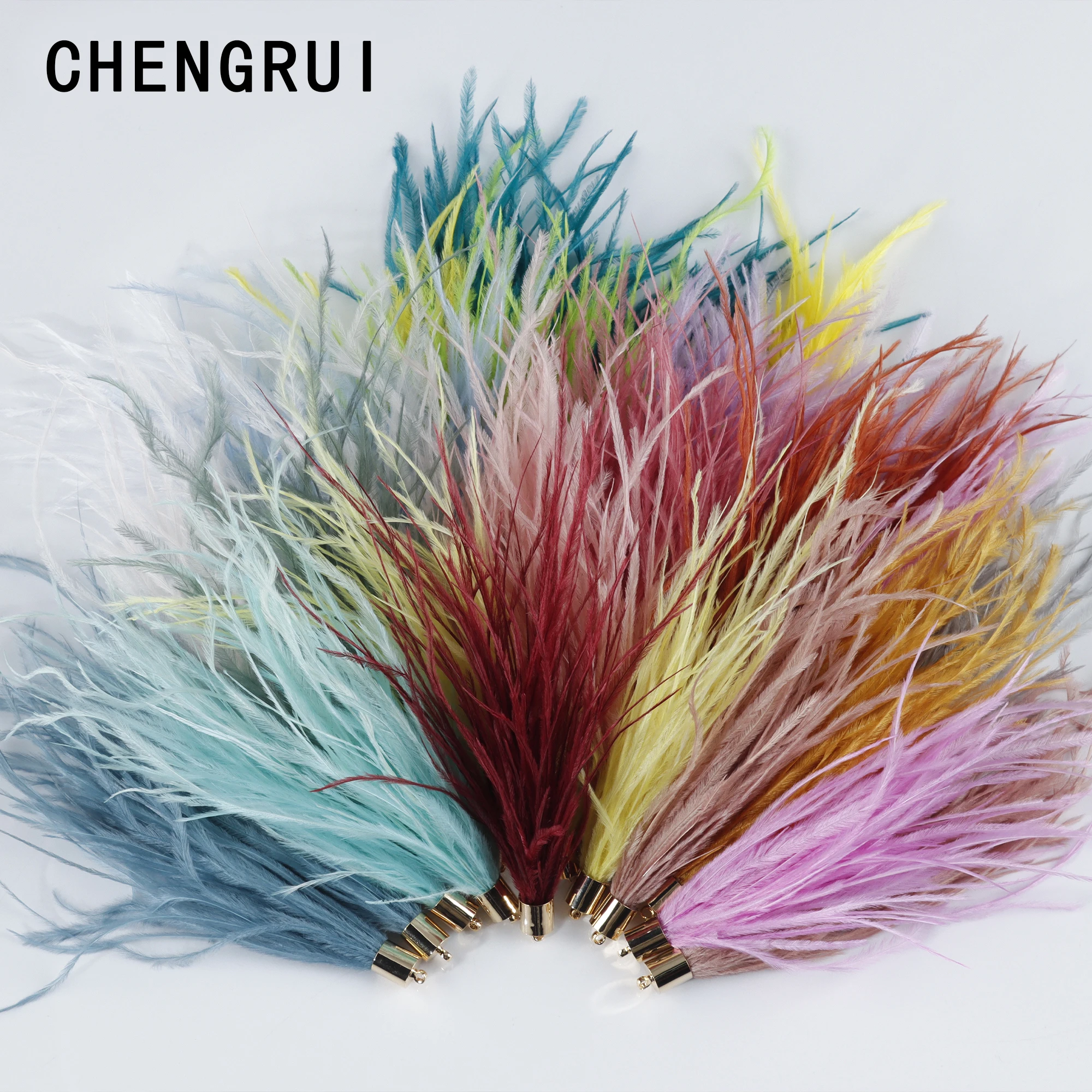 CHENGRUI  natural feather,jewelry accessories,MA32,diy earring pendants,Feather earrings,feather tassel, 2pcs / bag