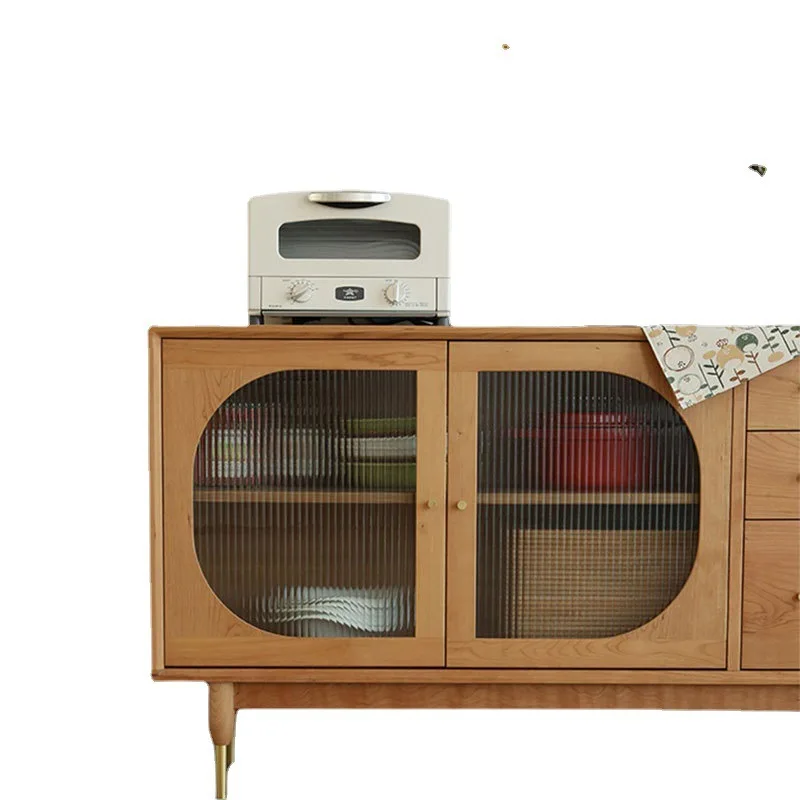 

Nordic all solid wood cherry wood chest side cabinet wall-mounted wall cabinet dining room living room kitchen