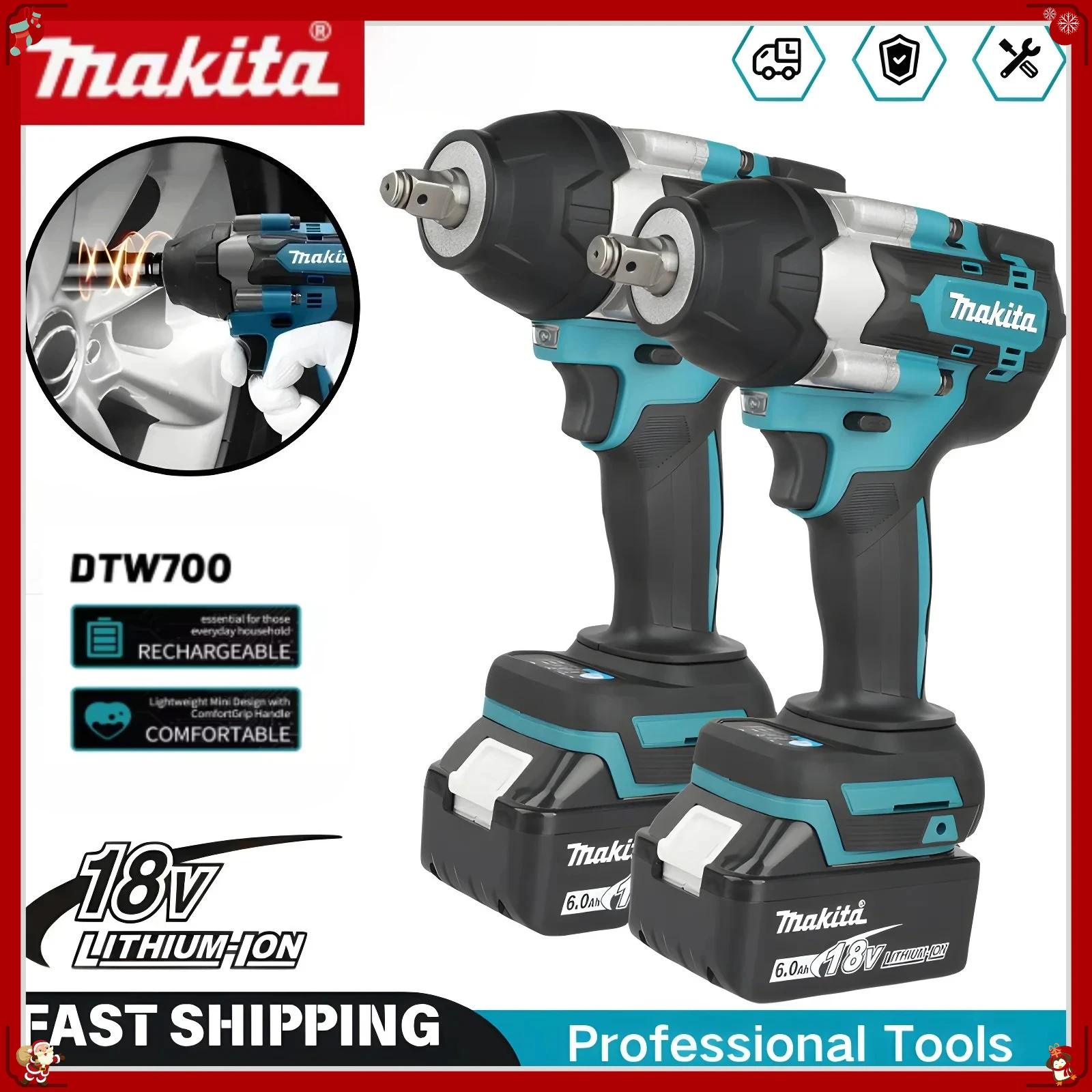 

Аккумуляторный бесщеточный ударный гайковерт Makita DTW700 с высоким крутящим моментом, дрель-шуруповерт, бесплатная доставка