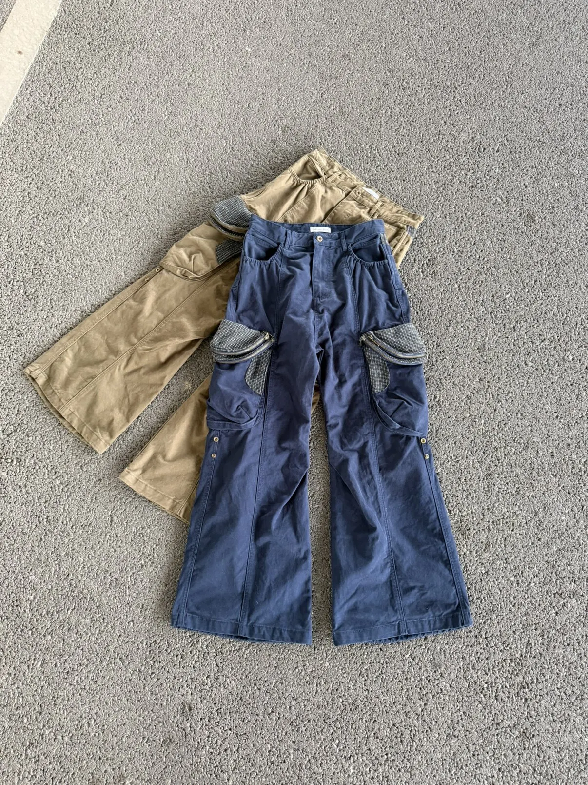 American Streetwear Vintage Pig Cage Washed Pleated Street Style Workwear Pants Men's Multiple Pockets Cargo Loose Fit Jeans