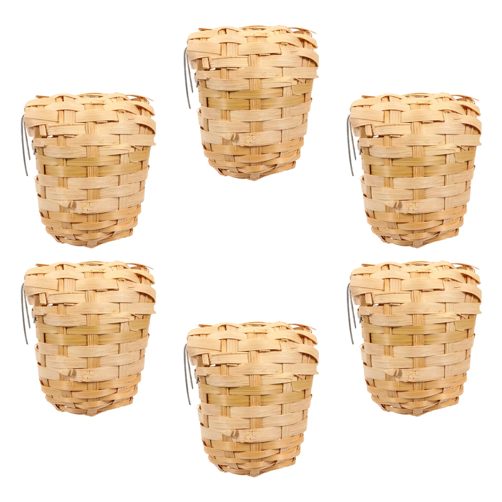 

6 Pcs Bird Nest Handmade Bamboo Weaving Birds Shelter Bird's Creative Breeding House Hand-woven Outdoor