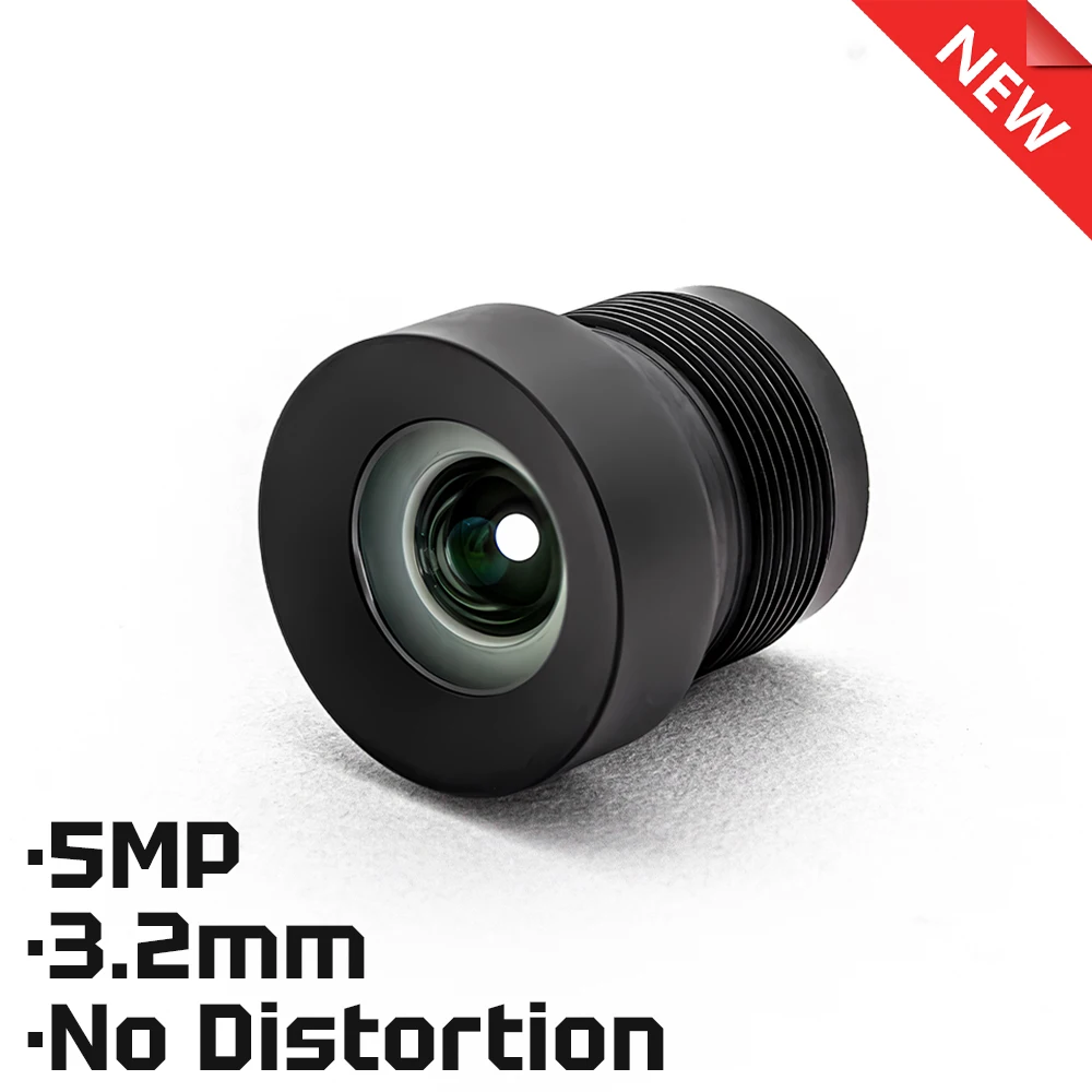 

WGWK HD 8MP M12 Mount Lens No Distortion 3.2mm 1/2.5" Format F2.6 650nm Filter For Industrial Machine IP CCTV Security Camera