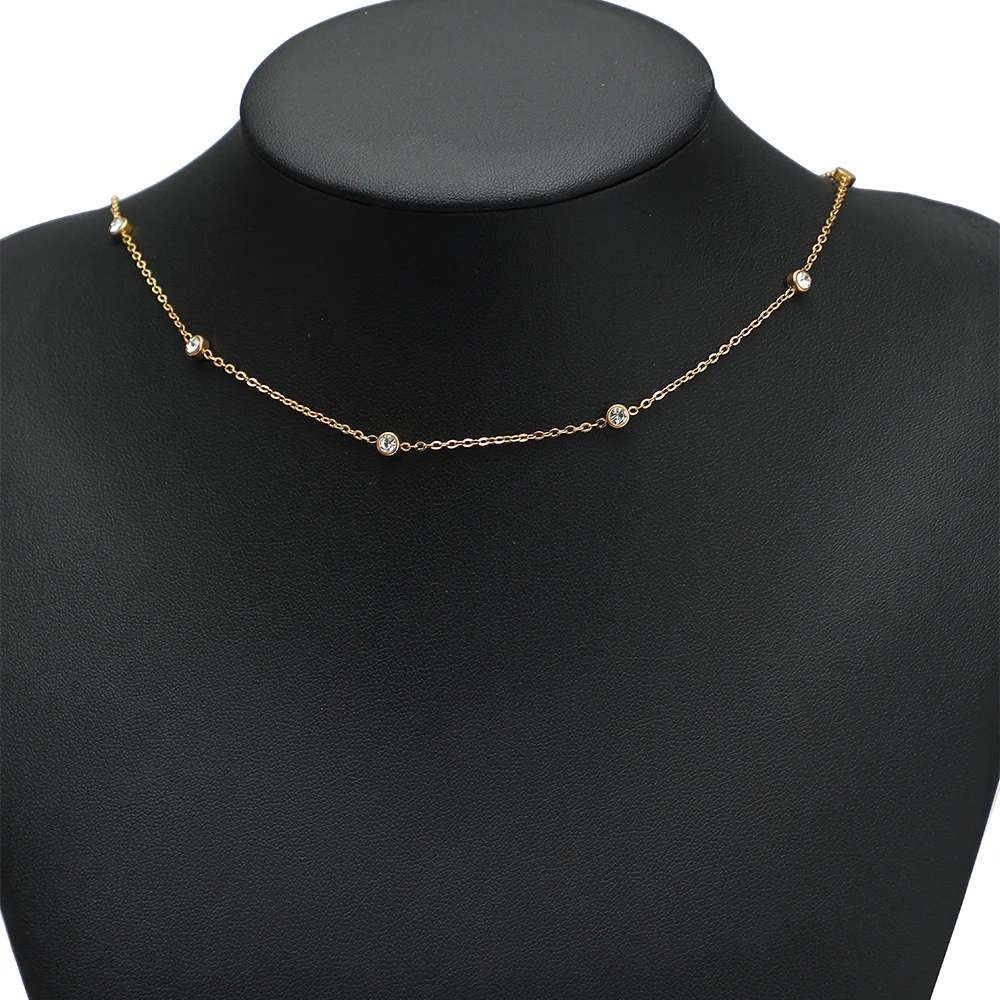 1 Meter Edelstahl-Flachketten mit Zirkonia für DIY-Schmuckherstellung von Halsketten, Armbändern und Ohrringen für Mädchen, Großhandel – Detail 1