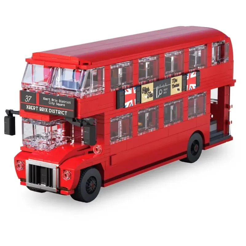 745PCS Britse Retro Dubbeldekker Bus Bouwstenen Stad Tour Bus Model Bricks Desktop Decoratie Speelgoed Voor Kinderen Vakantie Geschenken