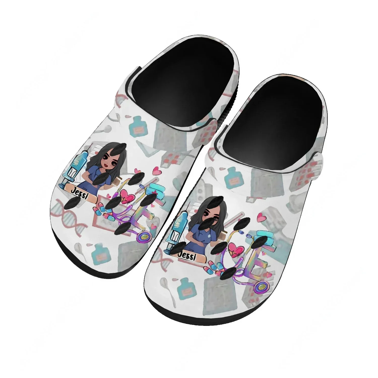 

Nurse Home Custom Sandals Women Teenager Fashion Water Shoe Cartoon Characters Garden Breathable Beach Hole Slippers