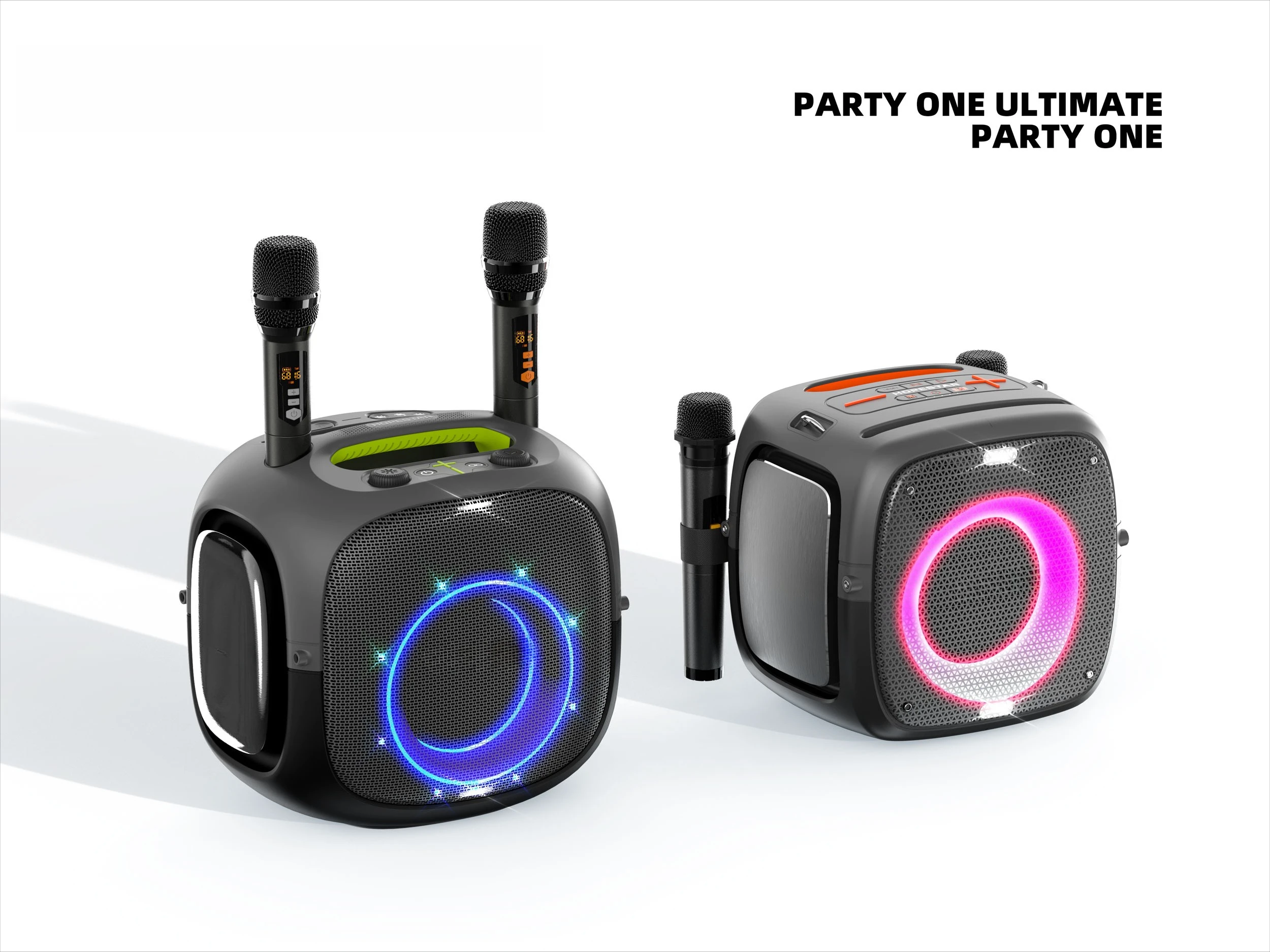 240W high power portable speaker RGB LED light dual wireless microphone IPX-6 waterproof 10000mAh