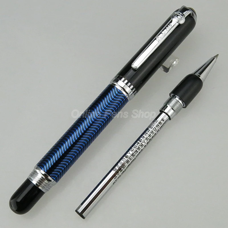 Duke Blue & Silver Carbon Fiber Metal Roller Ball Pen Professional Writing Pen DRP014