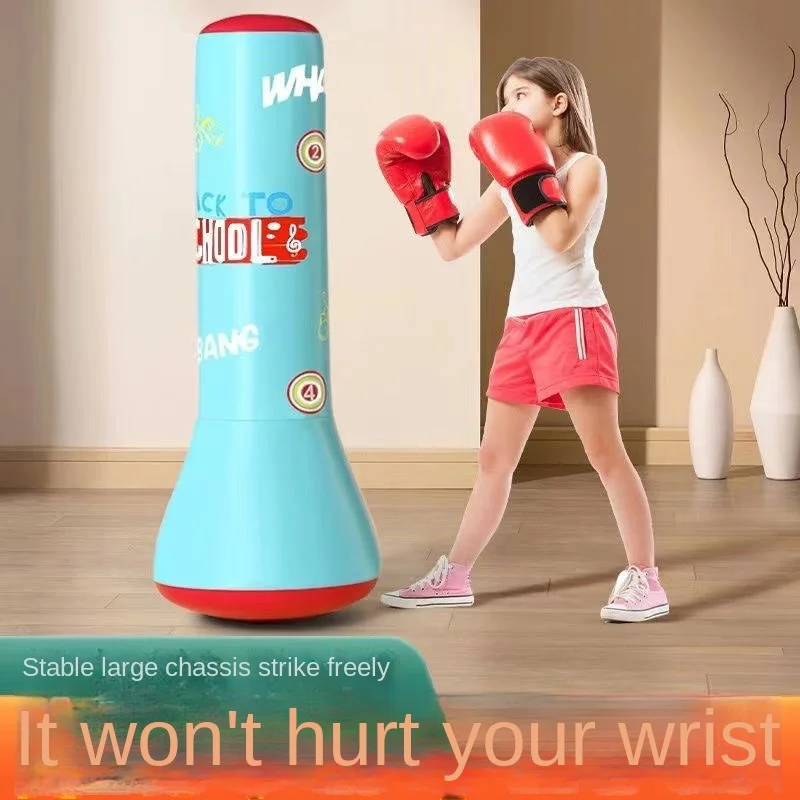 Inflatable boxing post children's fitness tumbler toy vertical sandbag bag Taekwondo sandboxing training equipment