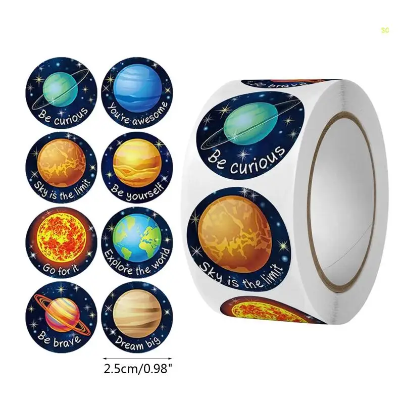 Adesivos decorativos para sistema solar criativo, embalagem com vedação planetas, etiqueta presente, dropship