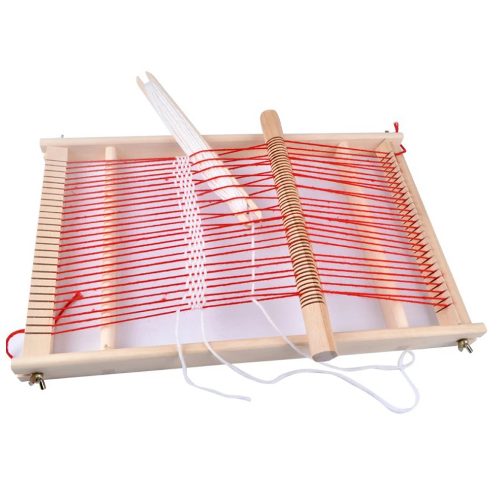 Educational Traditional Wooden Frame Durable Assemble Knitting Machine Toy Weaving Loom Gift Easy Operate Handcraft DIY Children