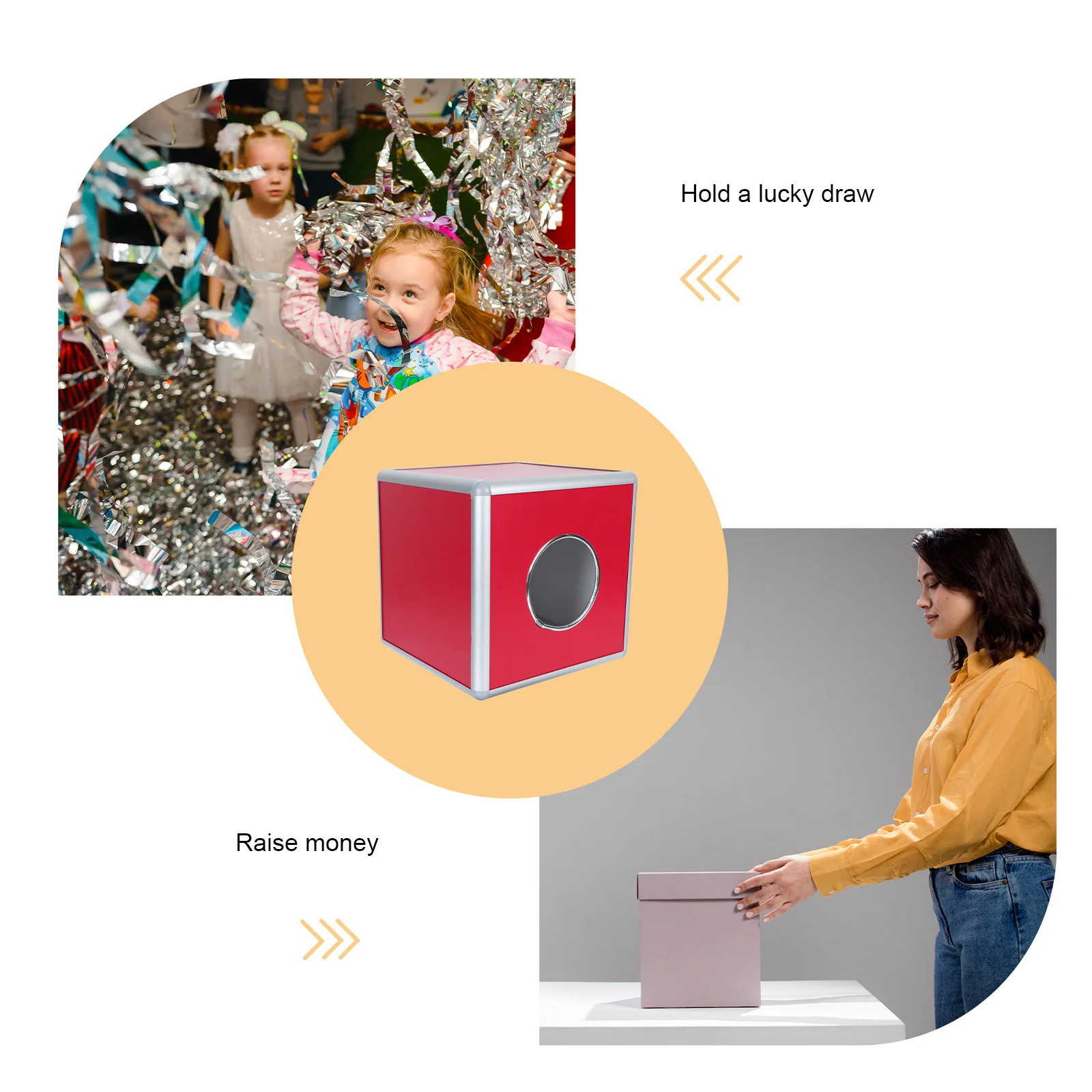 Lottery Box Holder Case Votes Storage Raffle Tickets Polling Donation Container Coin Suggestion