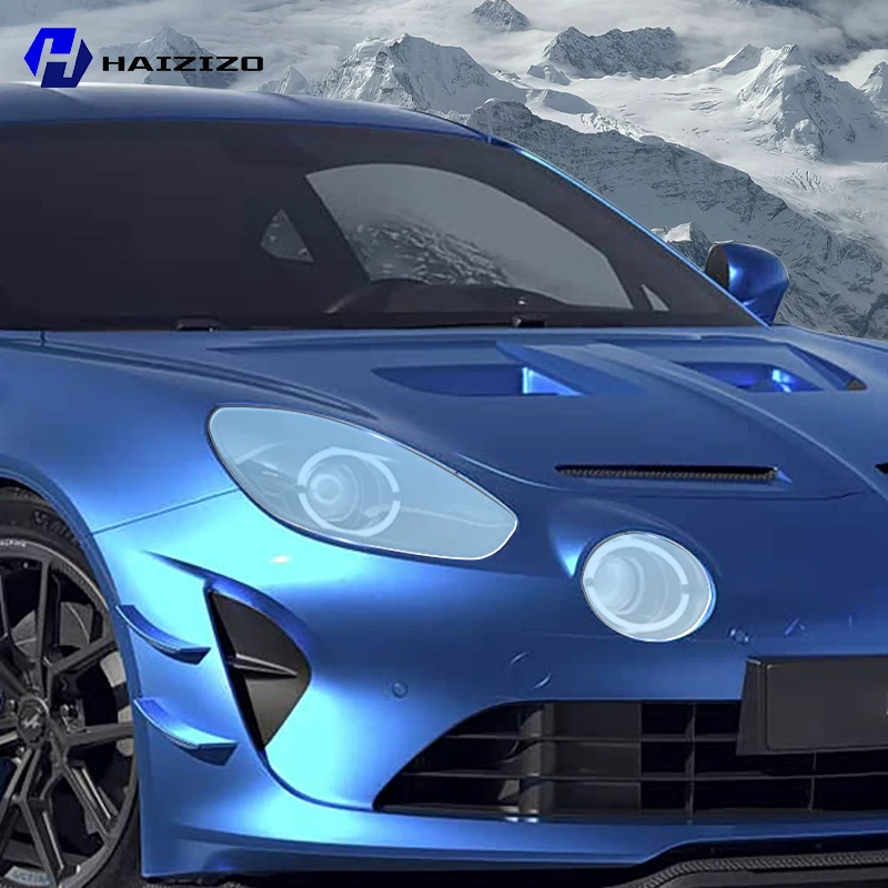 For Alpine A110 2023-2025 Smoke Black Car Headlight Protective Film TPU Anti-Scratch Vinyl Wrap Kit for Auto Light Custom