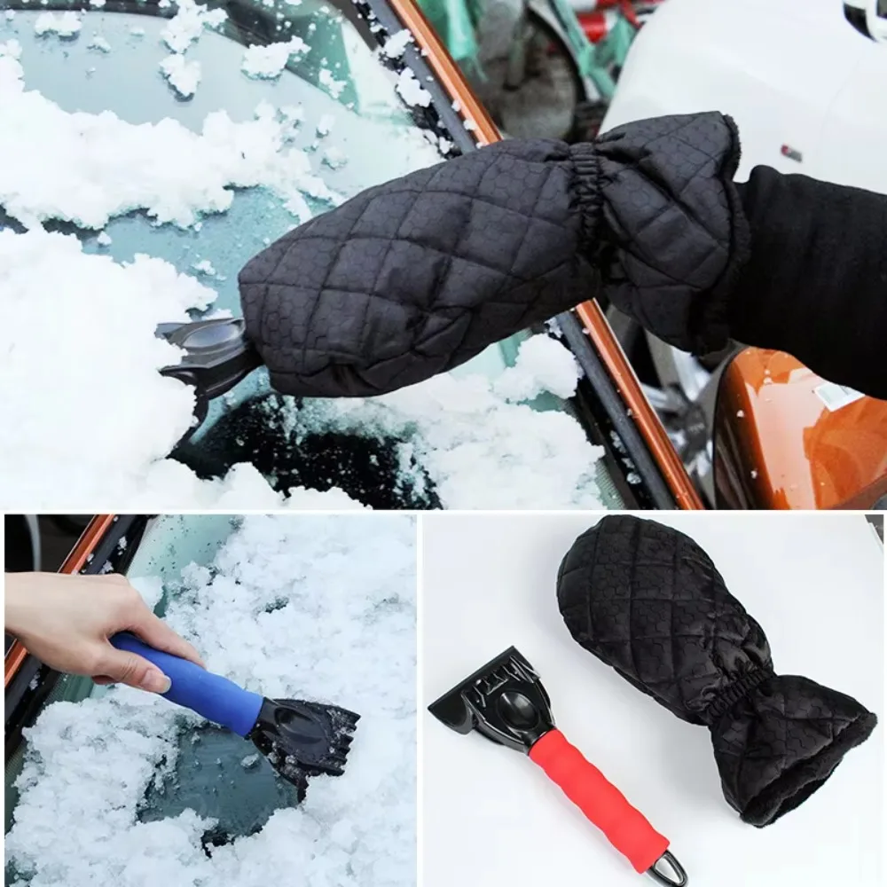 New With Warm Gloves Snow Shovel Brush Multi-function Sturdy Cleaning Glass Brush Durable Snow Remover Window Cleaning Tool Car