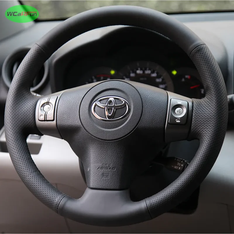 Auto-Lenkradbezug aus atmungsaktivem Kunstleder für Toyota RAV4 Yaris Vitz Urban Cruiser Passo Sette Vanguard Ist 2005–2016