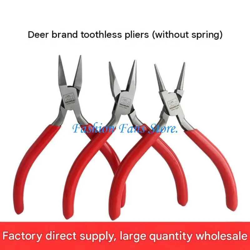  Beading Jewelry Pliers with Smooth Contact Tip, Manual Control and Red Grip Handles for Wire Work and Small Findings