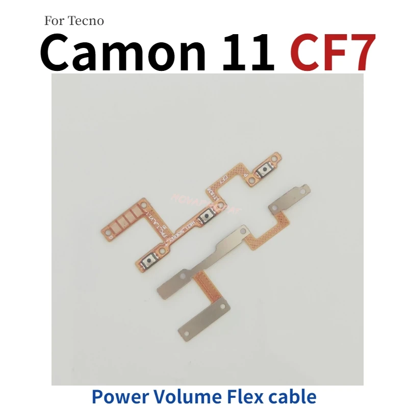 Novaphopat สําหรับ Tecno Camon 11 CF7 เปิดปิดขึ้นลงริบบิ้นปุ่ม FLEX CABLE