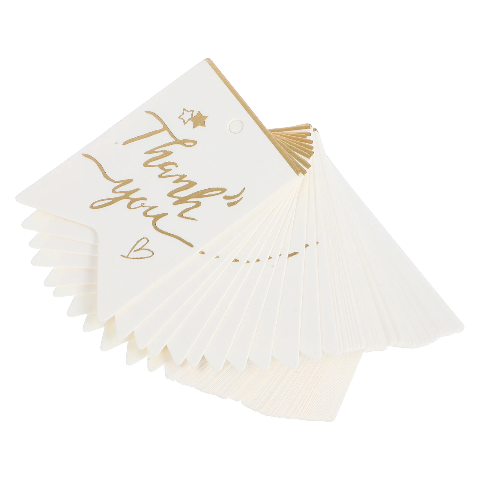 

100pcs Premium Gift Tags Thank You Labels for Wedding Baby Shower Birthday Favor Elegant Stamped Design Decor