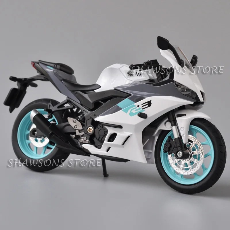 

1:12 масштаб, литая под давлением модель мотоцикла, игрушки Yamaha YZF-R3, миниатюрная копия спортивного велосипеда, звук и свет