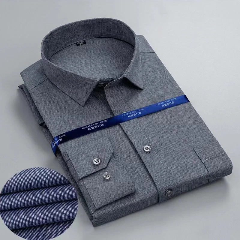 

Мужская рубашка из 100% хлопка без морщин с длинным рукавом, деловые профессиональные рубашки большого размера S-8XL, большие размеры, формальные офисные рубашки для удобного ухода