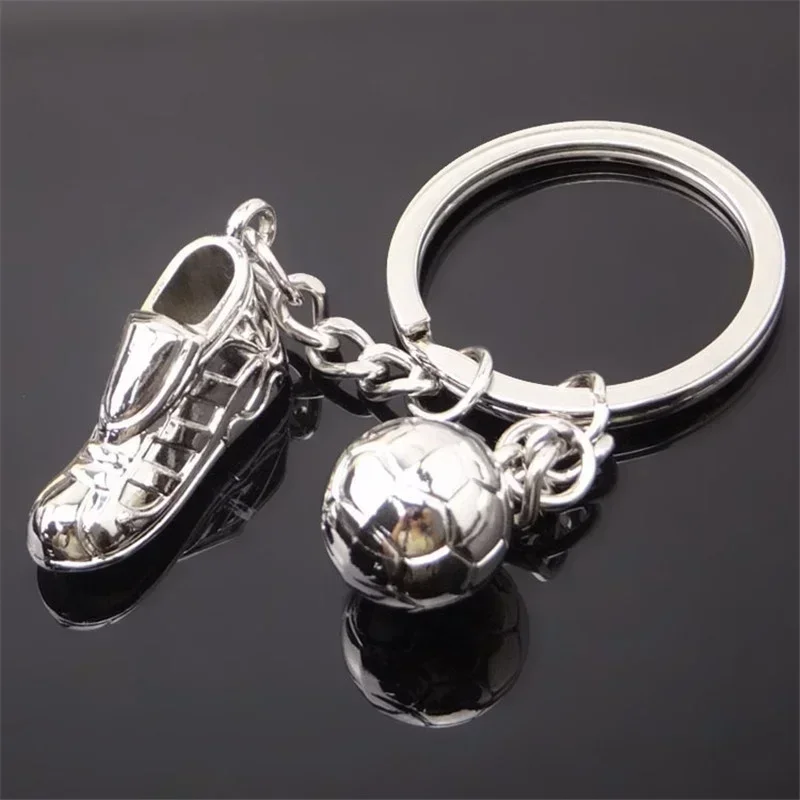 Creative Metal Football Shoes Buckle Keyring Small Gift Practical For Men Trendy Silver Plated Key Chain Accessories Key Chains