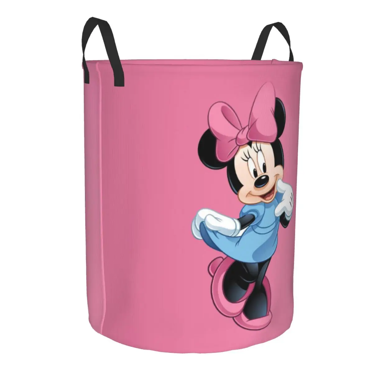 Custom Cartoon Mickey Mouse Minnie Laundry Basket Collapsible Disney Clothing Hamper Toys Organizer Storage Bins