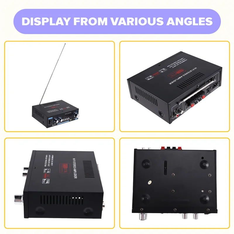 -BOFF AK35 800 Вт цифровой усилитель Bluetooth, Hi-Fi FM, аудио мощность бас сабвуфер динамики для автомобиля лодки для каравана вилка стандарта США