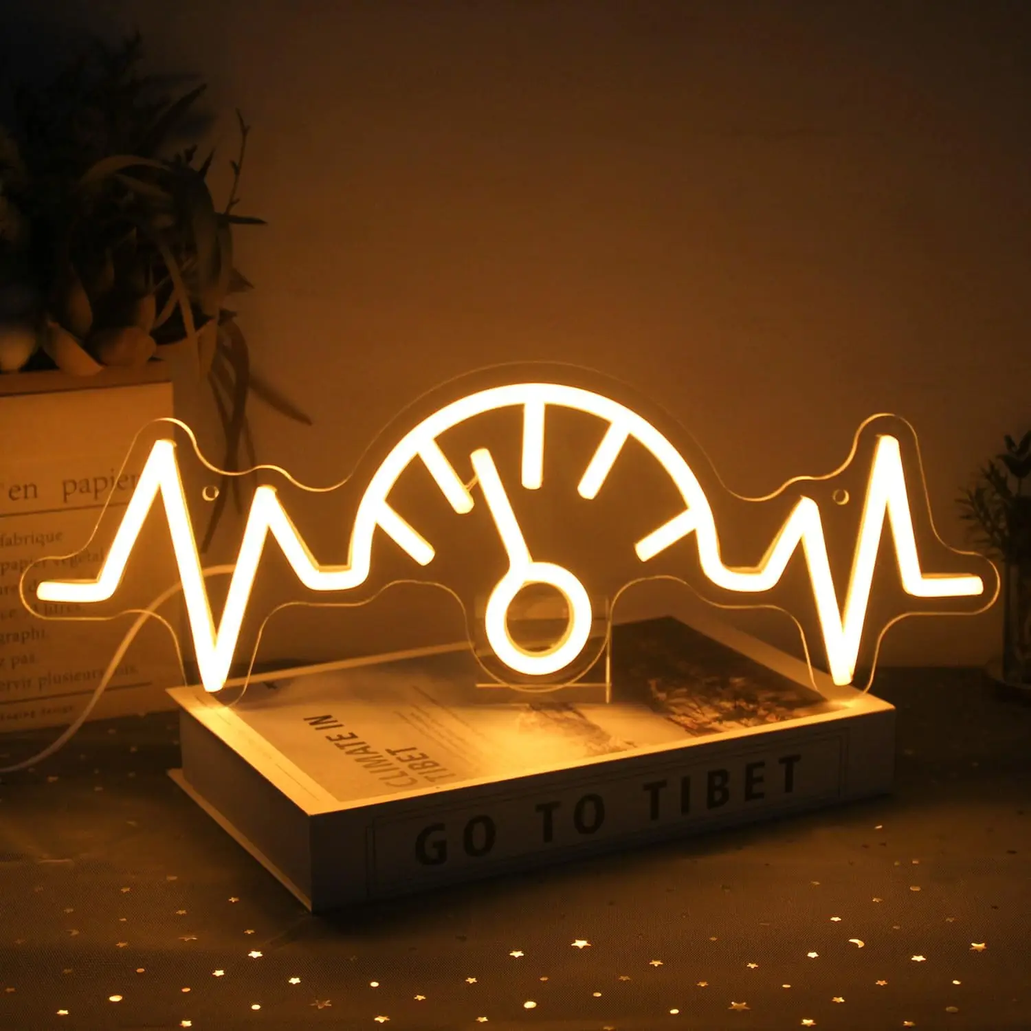 

Heartbeat Gauge Neon Sign Party Decor Dreamy healing colorful light, hazy glow, cure for loneliness