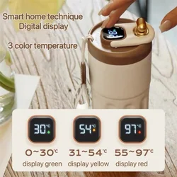 450Ml Thermos Bottle Smart Display Temperature Stainless Steel Vacuum Cup Office Coffee Cup Business Portable Thermal Mug