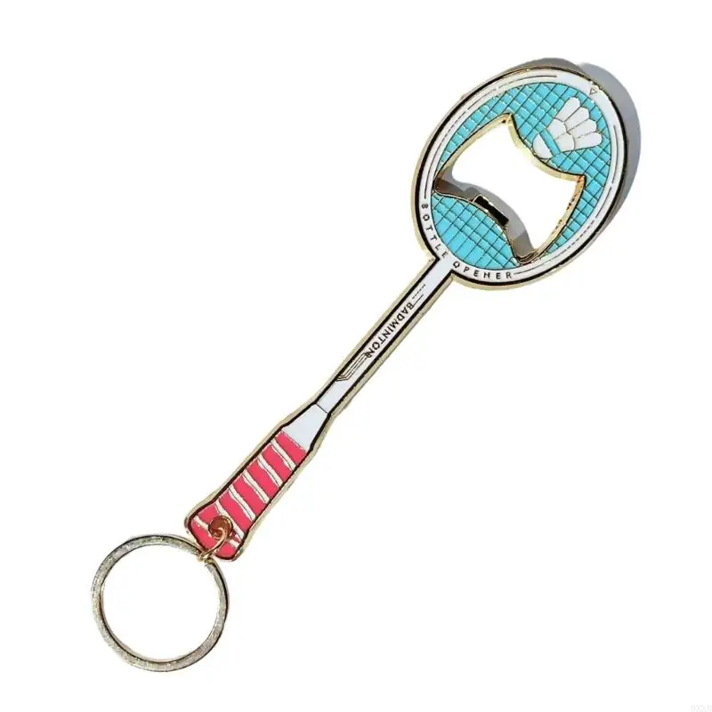 Metal Bottle Opener Keychain Badminton Racket Design Beer Opener For Parties And Outdoor Activity 0XXB
