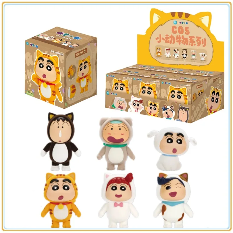 

В наличии оригинальный карандаш Шин-тян, серия маленьких животных, слепая коробка, аниме-персонажи, куклы, милое украшение для рабочего стола, праздничные игрушки, подарок