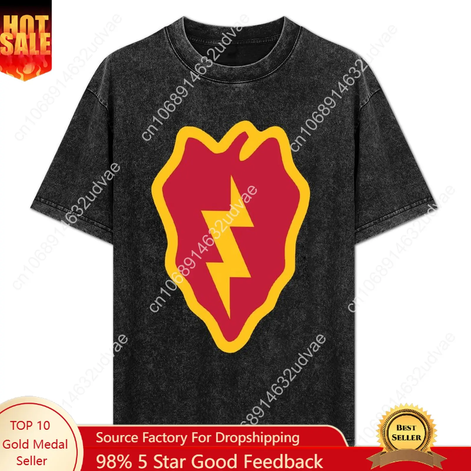 

25th Infantry Division Retro T shirts mans womans Vintage Tshirt cotton Short sleeve T-shirt Custom tops Unisex clothes tshirt