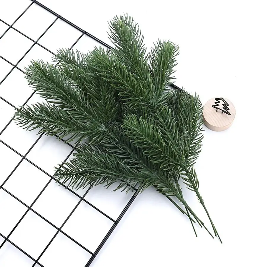 20/50 قطعة نباتات اصطناعية بلاستيكية أنبوب واحد إبرة الصنوبر شجرة عيد الميلاد ديكور غرفة المنزل ملحق أوراق خضراء لتقوم بها بنفسك صندوق بونساي #1