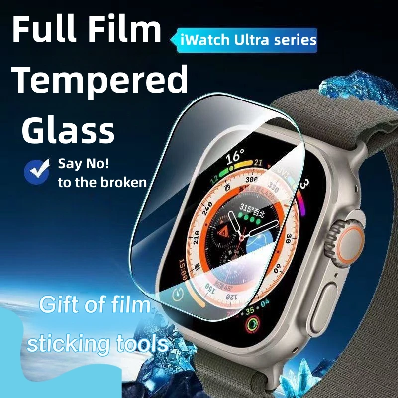 Tempered Glass For Apple Watch  Screen Protector Anti-Scratch Glare HD Full Film Smartwatch iWatch Ultra 49mm For iWatch Ultra 2