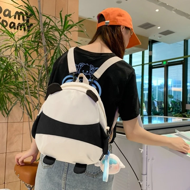 Bolso hombro capacidad, mochila informal con diseño Panda, mochila escolar con animales dibujos animados para y