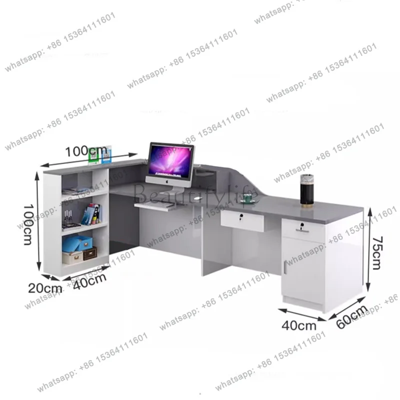 FG Storage Drawers Reception Desks Custom Professional Commercial Functional Bar Counter Salon Classic Rezeption Office Furnitur