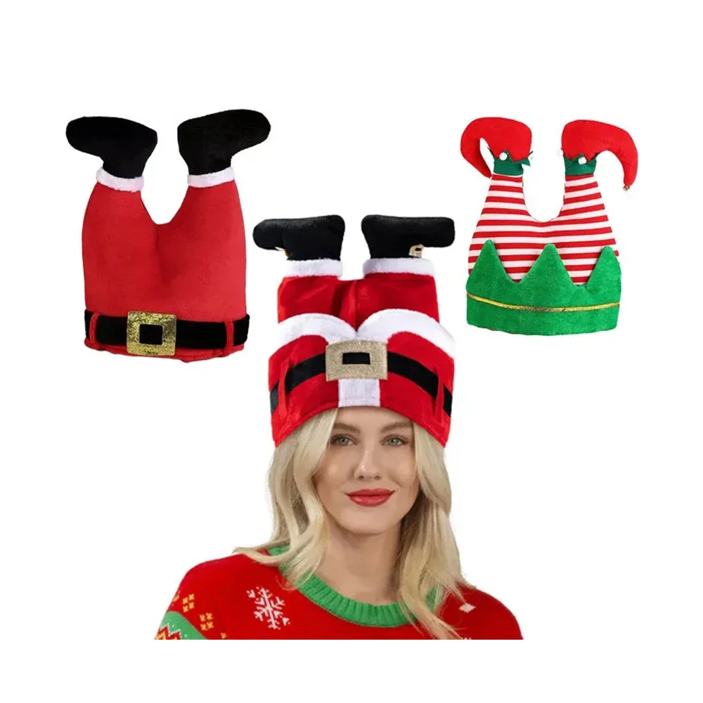 Adornos navideños, sombreros de Papá Noel para fiesta, elfos de anciano, payaso, gorros para piernas de pantalón, artículos para fiestas, regalos