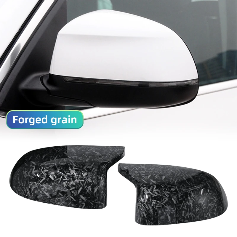 For BMW F25 X3 F26 X4 F15 X5 F16 X6 2014 2015-2018 Auto Car Rear View Side Mirror Cover Trim Glossy Black Carbon Fiber Style view 4