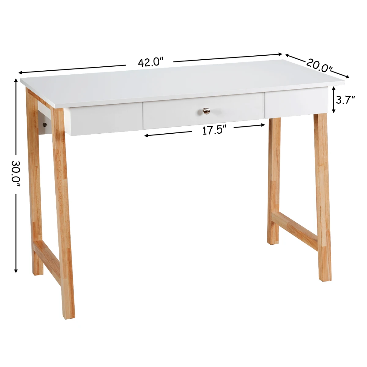 Costway Concise Study Writing Table Makeup Vanity Wood Table w/Drawer