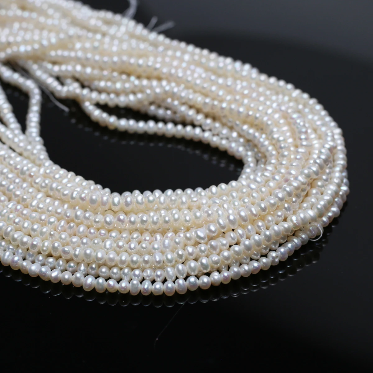 

3-4mm Potato-shaped Natural Freshwater Pearl Semi-finished Punch Beads for Jewelry Making DIY Necklace Earrings Accessories 36cm