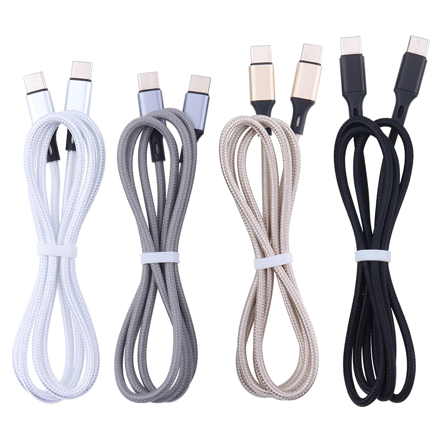 50pcs/lot 1m 2A USB C to USB-C Fast Charging Dual Type-C Cable for Xiaomi 10 Samsung S20 Quick Charge Wire