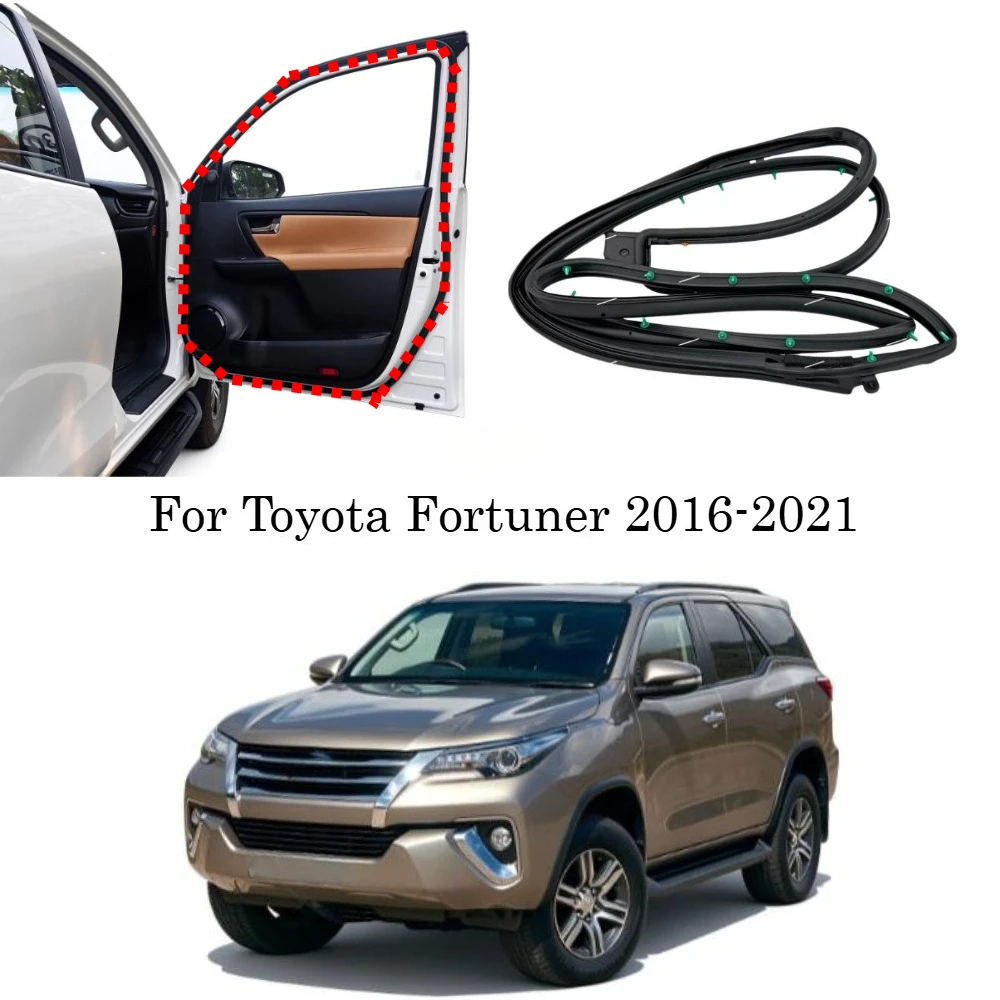 1 Piece Front Outside Door Rubber with Retainer Clips for Toyota Fortuner 2016-2021 67862‑0K121 Accessories