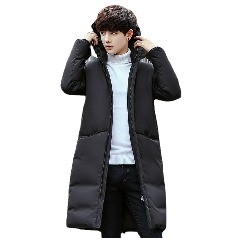 Men's Mid To Long Length, Couple's Warm Hooded Jacket, LL Youth Fashion Trend,Men's White Duck Down