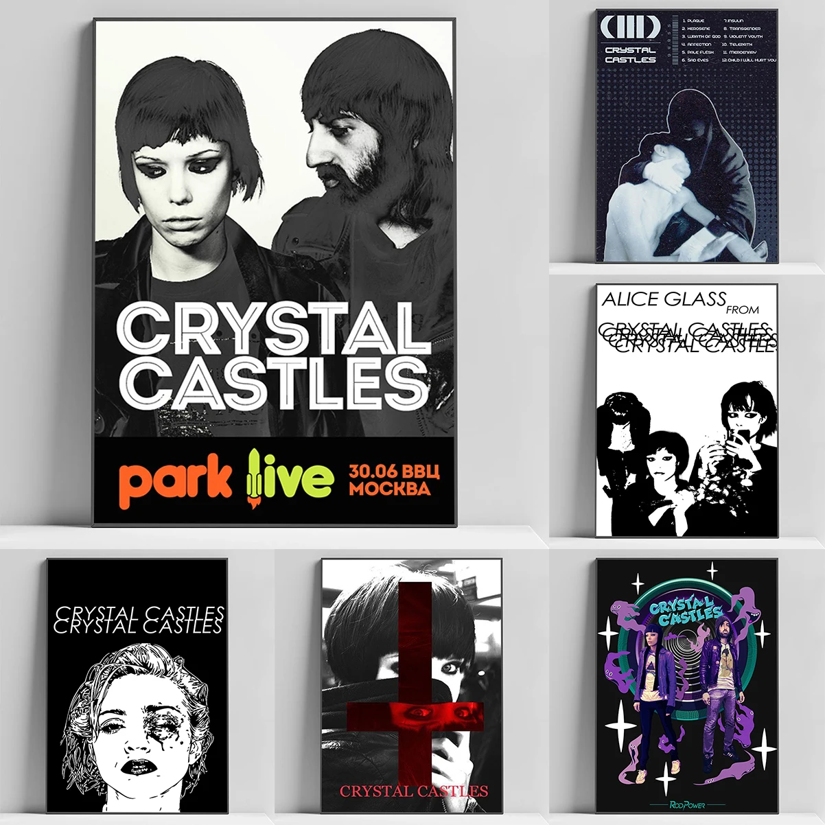 

C-Crystal Castles Band Poster Canvas Wall Art Mural Home Interior Decoration Living Room Vintage Decorative Paintings Decor