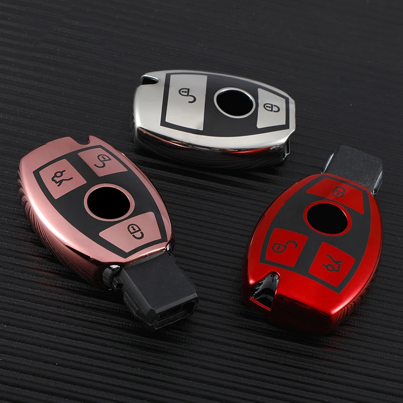 2/3 Buttons TPU Shell for Mercedes Benz W203 W204 W212 C180 GLK300 CLS CLK CLA SLK C S E Class Car Key Case Cover Accessories