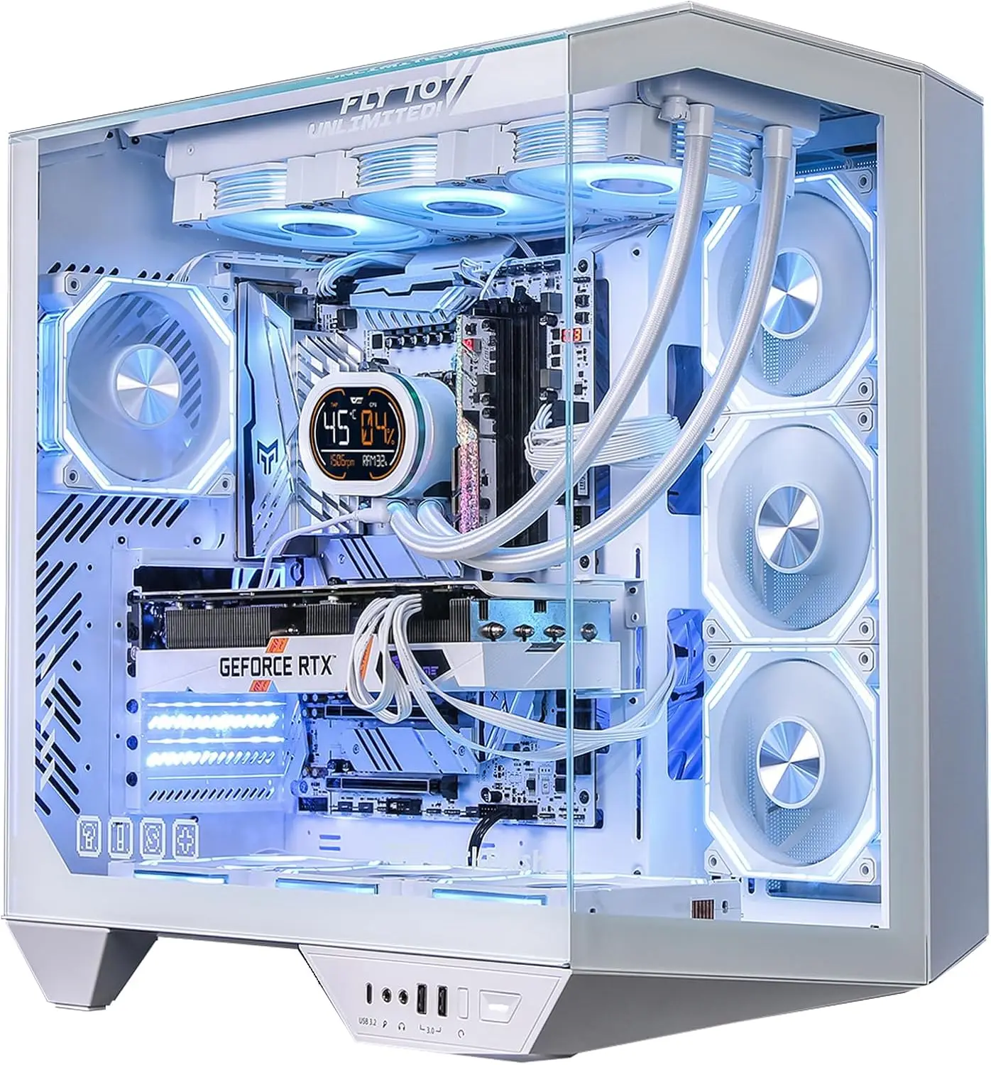 Full-Tower ATX Gaming PC Case with Back Plug-in Motherboard,Supports Up to 2 x 360mm Radiators and RTX 40 Compatibility