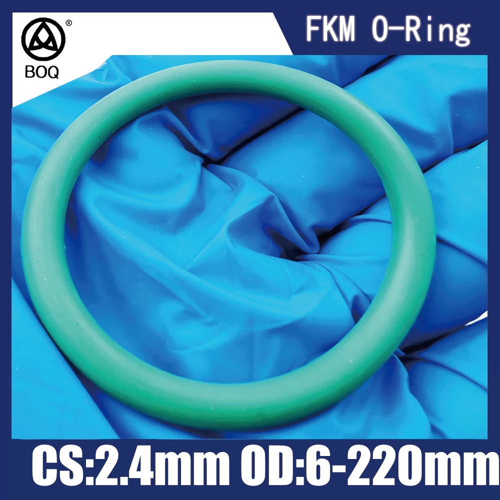 FKM Green Fluorine Rubber O-Ring OD6-220mm, CS2.4mm.Premium Sealing Gasket. Oil Resistant, Acid&Alkali Resistant&HT Resistant
